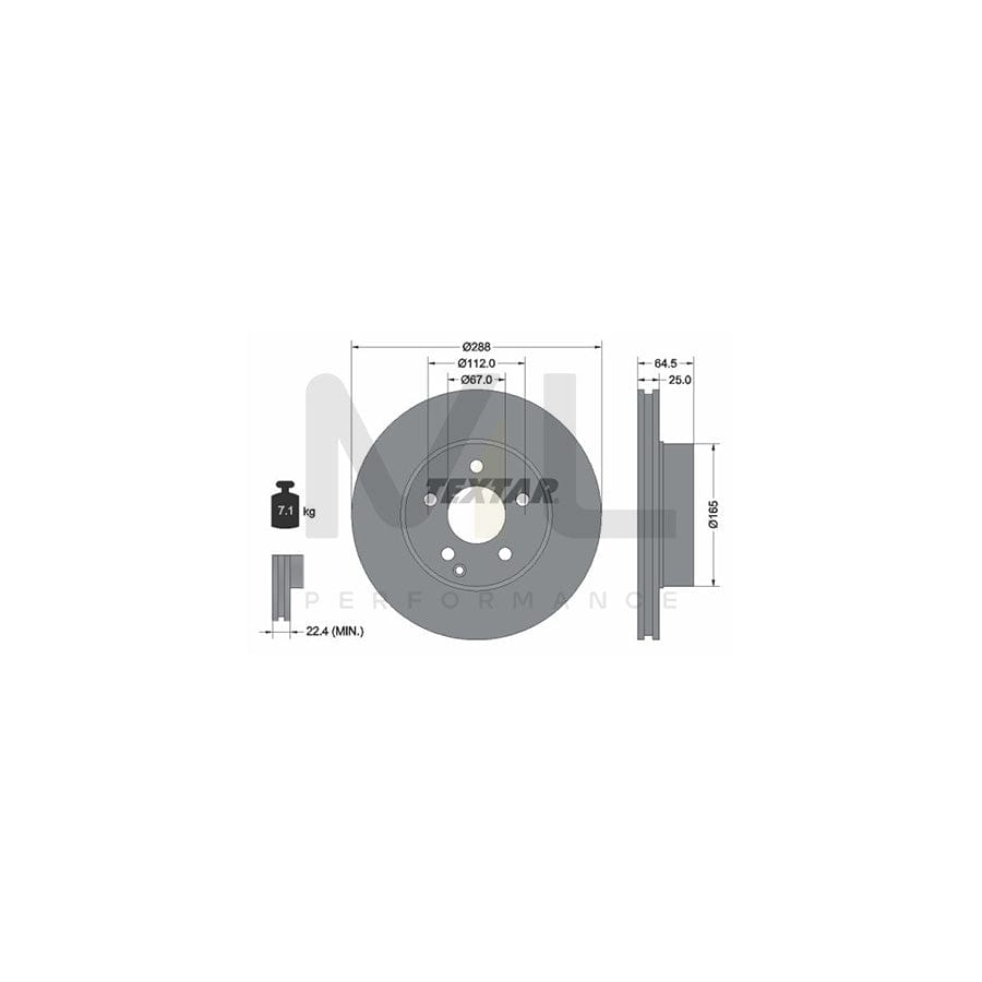 TEXTAR 92159600 Brake Disc suitable for MERCEDES-BENZ C-Class Internally Vented, without wheel hub, without wheel studs | ML Performance Car Parts