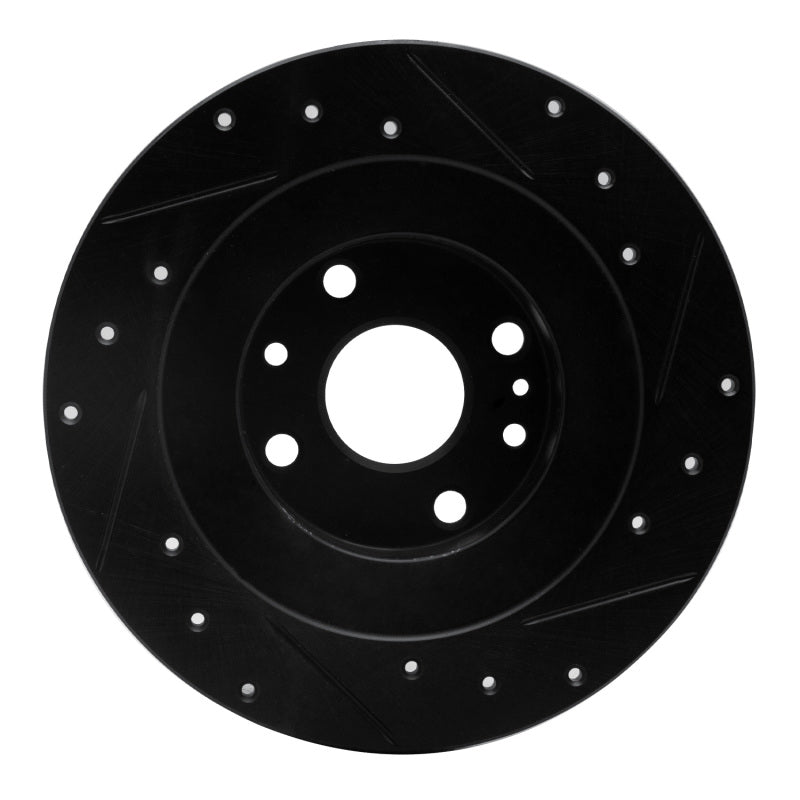 R1 Concepts R1 01-05 Mazda Miata Rear Left Drilled & Slotted Black Brake Rotor