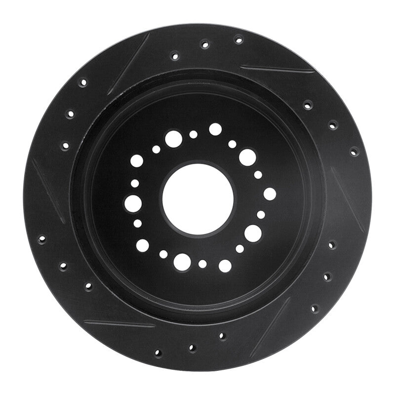 R1 Concepts R1 92-98 Lexus SC300 Rear Right Drilled & Slotted Black Brake Rotor