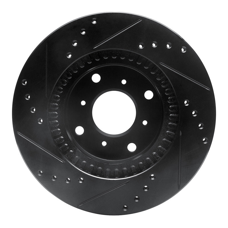 R1 Concepts R1 87-90 Acura Legend Front Right Drilled & Slotted Black Brake Rotor