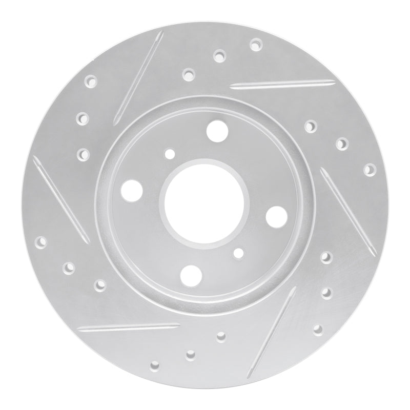 R1 Concepts R1 90-91 Toyota Celica Front Right Drilled & Slotted Silver Brake Rotor