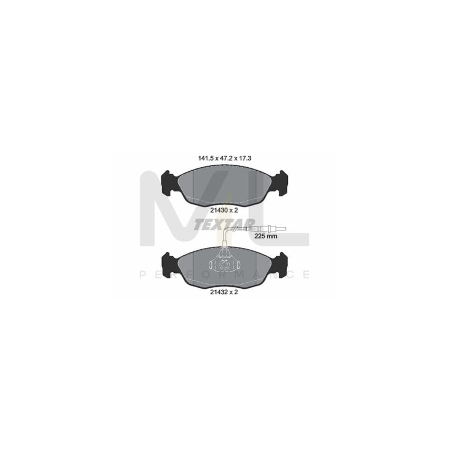 TEXTAR 2143001 Brake pad set with integrated wear warning contact | ML Performance Car Parts