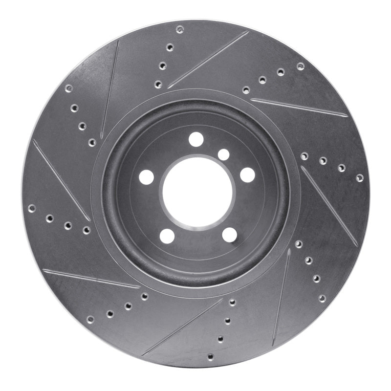 R1 Concepts R1 13-20 BMW 335I xDrive Front Right Drilled & Slotted Silver Brake Rotor