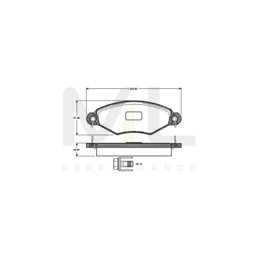 Bosch 0986Tb2315 Brake Pad Set Excl. Wear Warning Contact, With Accessories | ML Performance Car Parts