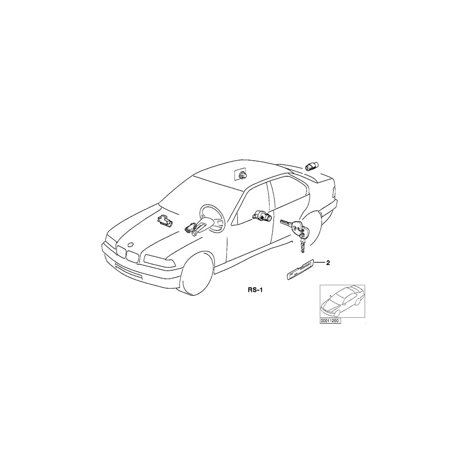 Genuine BMW 51218194599 E34 Repair Kit One-Key Locking System (Inc. M5, 530i & 518i) | ML Performance US Car Parts