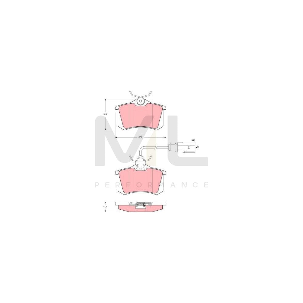 TRW Gdb1417 Brake Pad Set For Audi A4 B5 Avant (8D5) Incl. Wear Warning Contact | ML Performance Car Parts