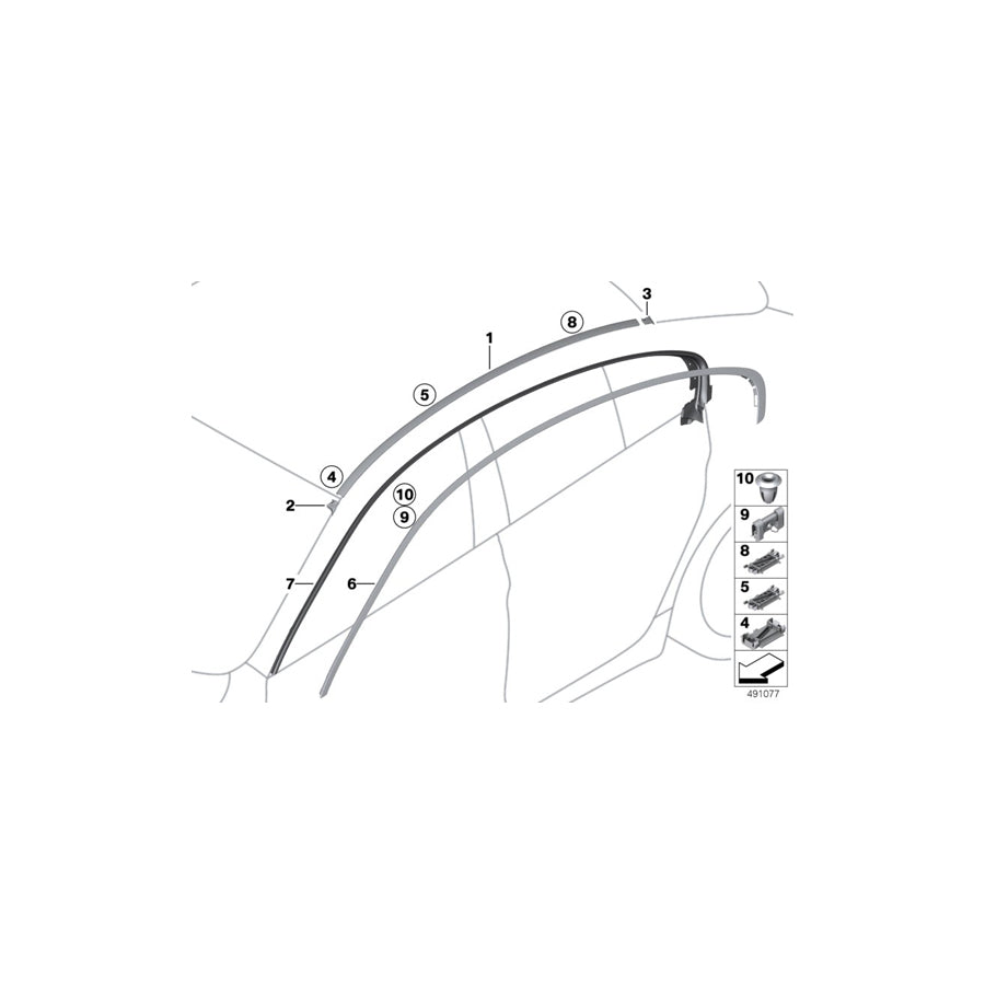 Genuine BMW 51767275301 Finisher, Side Frame Left CHROM (Inc. 650i, 640iX & 650iX 4.0) | ML Performance US Car Parts