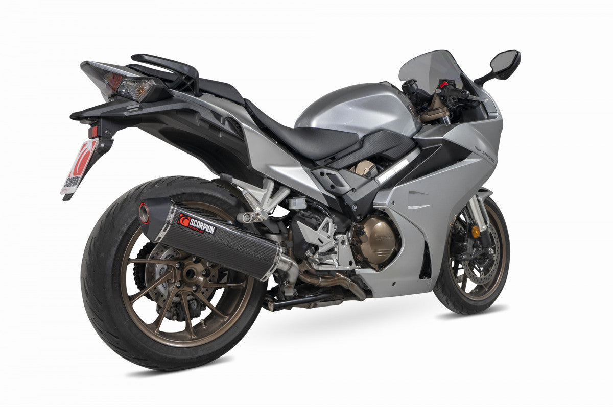 Scorpion RHA168CEO Honda VFR800 F Serket Parallel Slip-On - Carbon Fibre Sleeve | ML Performance US US