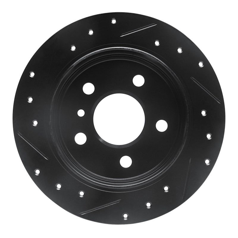 R1 Concepts R1 06-11 Mercedes-Benz B200 Rear Right Drilled & Slotted Black Brake Rotor
