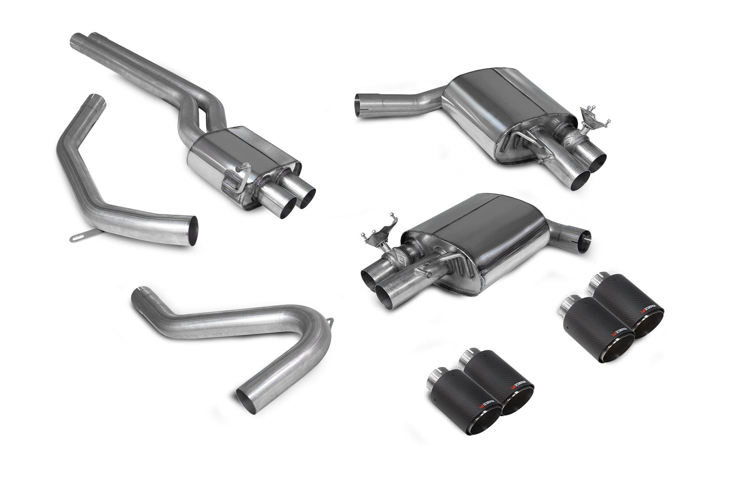 Scorpion SAU088CF Audi S4 B9 Resonated Half System | ML Performance US US