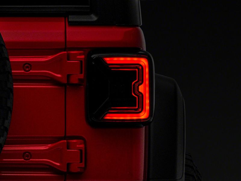 Raxiom 18-23 Jeep Wrangler JL Axial Series LED Tail Lights- Black Housing (Smoked Lens)