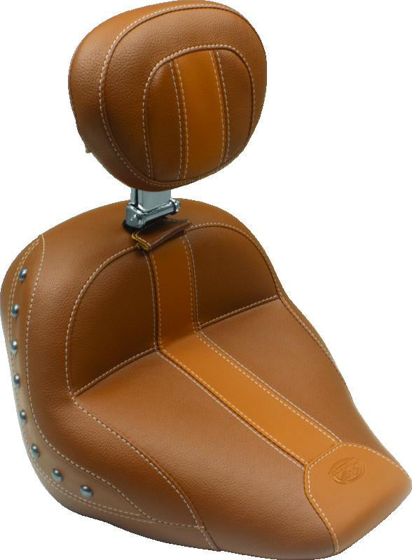 Mustang Motorcycle Mustang 06-17 Harley Softail Wide Tire (200mm) Wide Tripper Passenger Seat - Distressed Brown