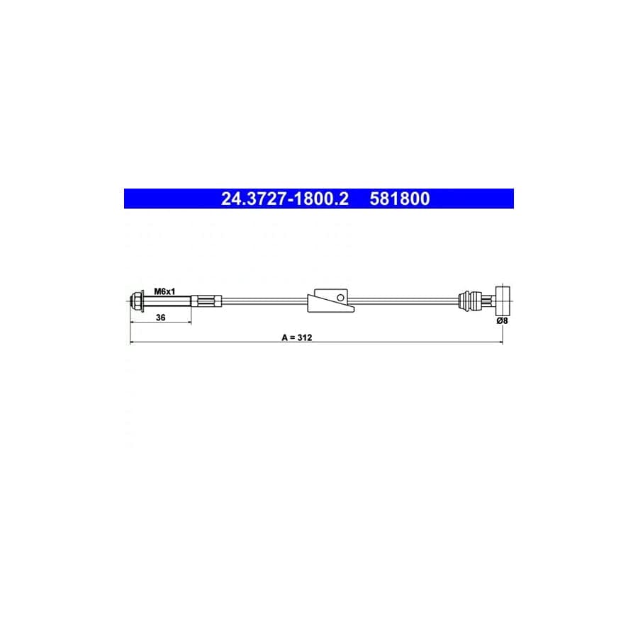 ATE 24.3727-1800.2 Hand Brake Cable