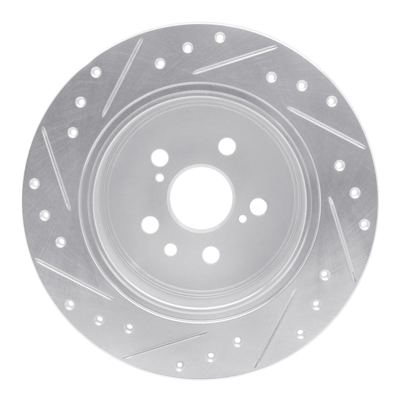 R1 Concepts R1 90-93 Toyota Celica Rear Right Drilled & Slotted Silver Brake Rotor