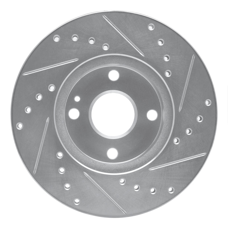 R1 Concepts R1 94-02 Mazda Miata Front Left Drilled & Slotted Silver Brake Rotor