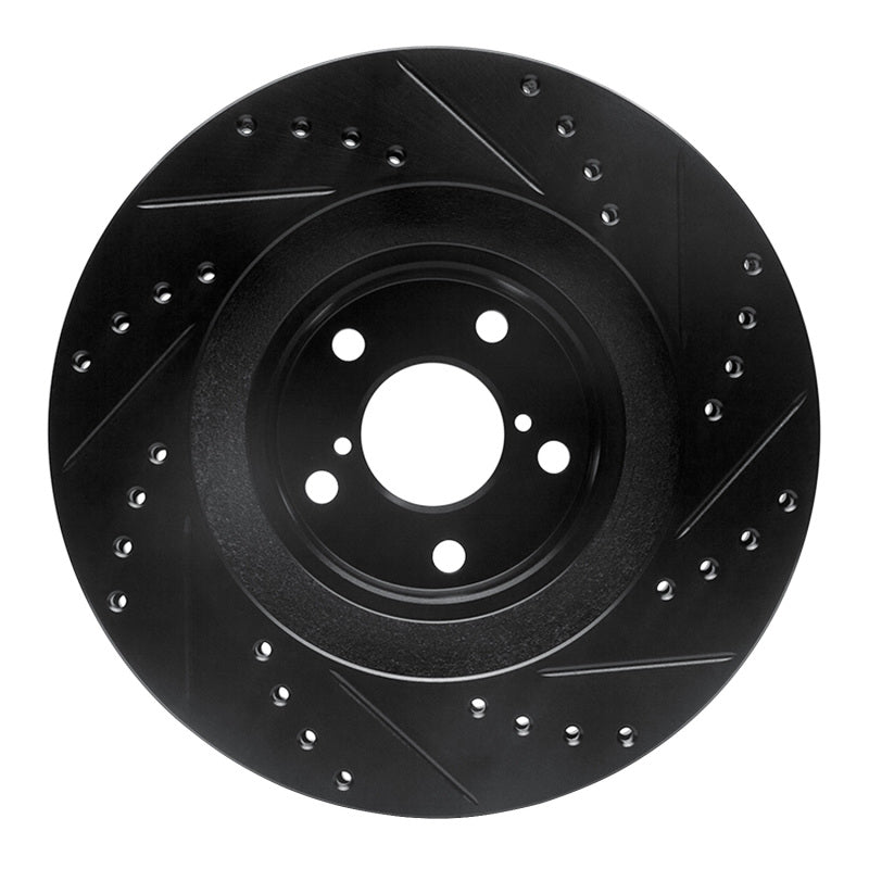 R1 Concepts R1 01-08 Saab 9-2X Front Left Drilled & Slotted Black Brake Rotor