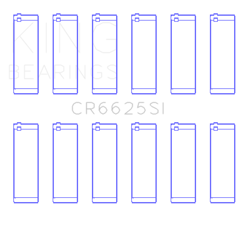 King Engine Bearings Chevrolet 262 (Size +0.50mm) Connecting Rod Bearing Set