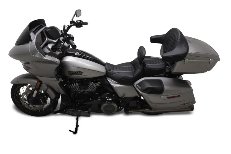 Mustang Motorcycle Mustang 23-24 HD CVO Rd Glide(ST), 2024 Rd Glide and Str Glide Touring Solo Seat - Black/Gray Stitch