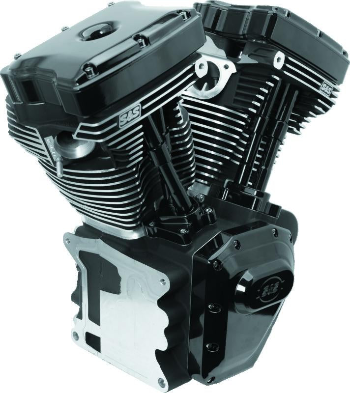S&S Cycle 06-17 Dyna T124 Black Edition Long Block Engine - Wrinkle Black