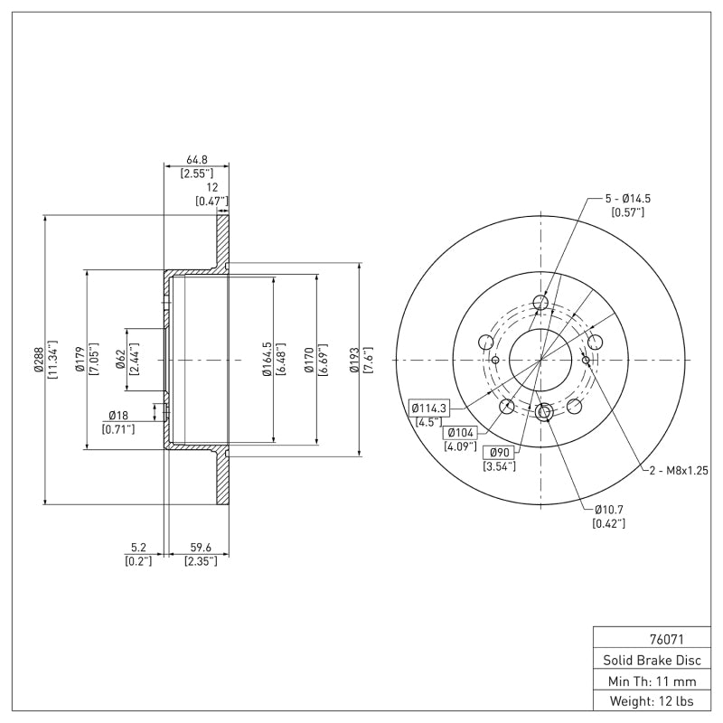 DFC 00-04 Toyota Avalon Rear Brake Rotor