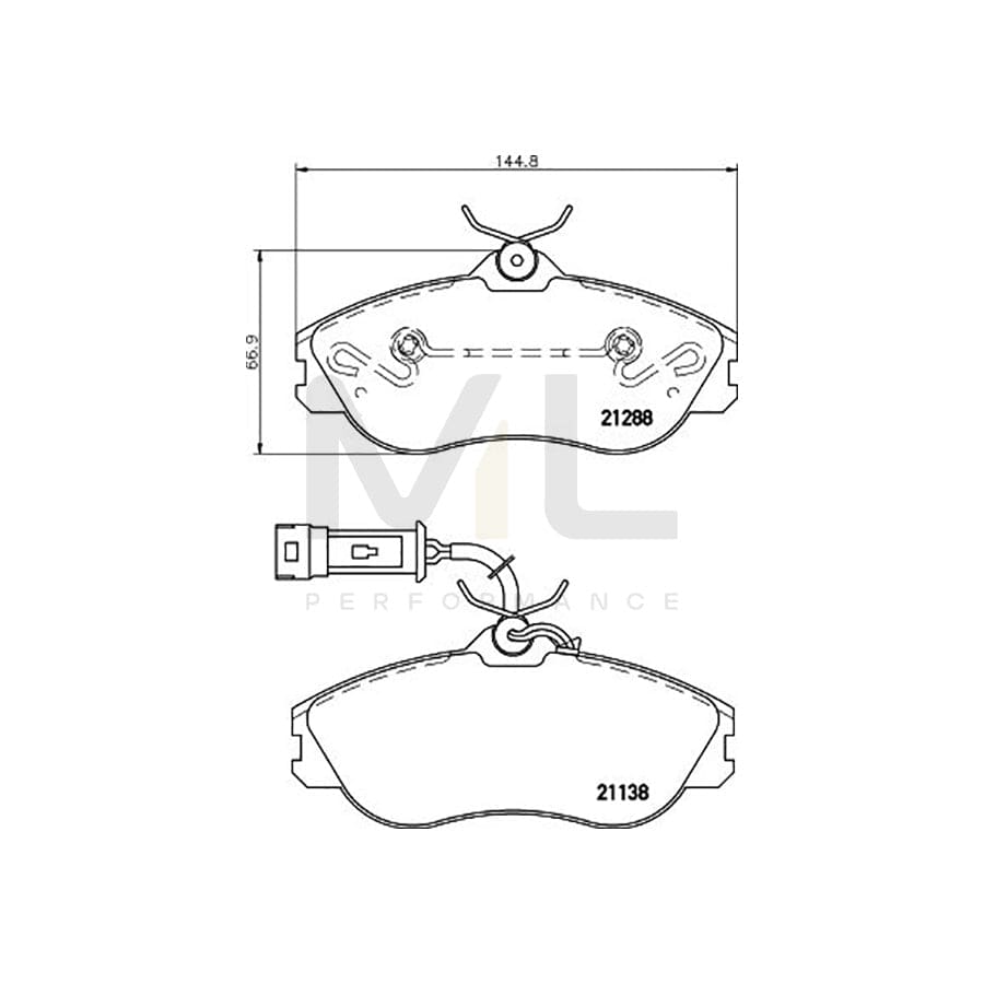 TEXTAR 2113803 Brake pad set with integrated wear warning contact, with brake caliper screws | ML Performance Car Parts