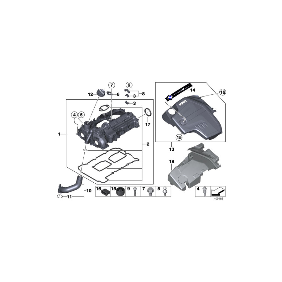 Genuine BMW 11127644078 F15 Ignition Coil Covering EDRIVE (Inc. X5 40eX) | ML Performance US Car Parts