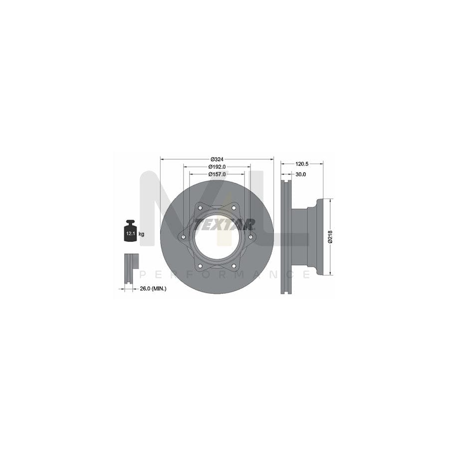 TEXTAR 93087700 Brake Disc suitable for MERCEDES-BENZ VARIO Internally Vented, without wheel hub, without wheel studs | ML Performance Car Parts