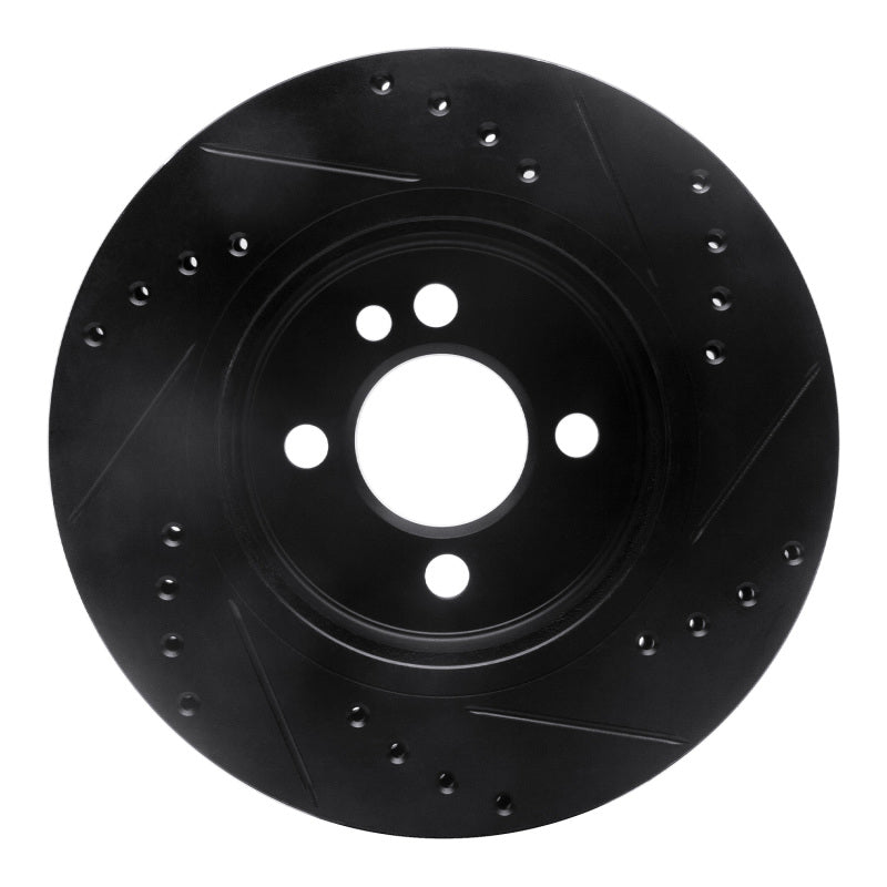 R1 Concepts R1 02-08 Mini Cooper (Excl Clubman) Front Left Drilled & Slotted Black Brake Rotor