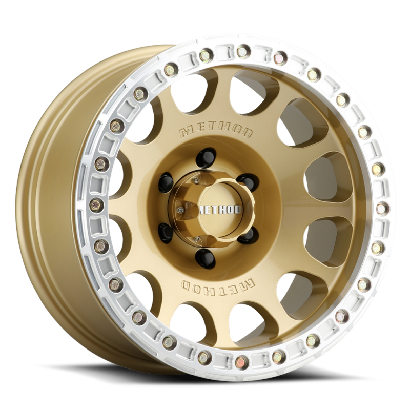 Method Wheels Method MR105 V3 Beadlock 17x9 -38mm Offset 5x5 71.5mm CB Gold Wheel w/ BH-H24125