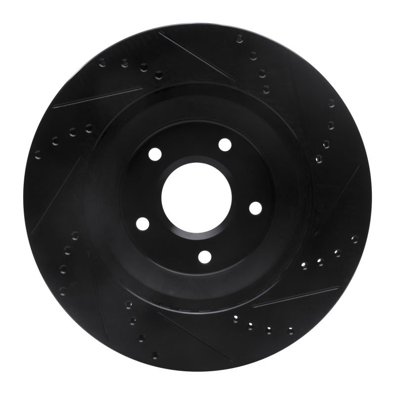 R1 Concepts R1 88-96 Chevrolet Corvette Right Front Drilled & Slotted Black Brake Rotor