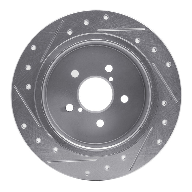 R1 Concepts R1 05-09 Subaru Outback Rear Right Drilled & Slotted Silver Brake Rotor