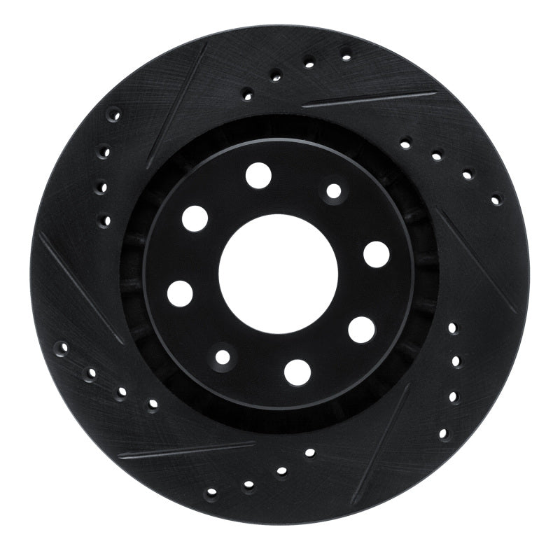 R1 Concepts R1 04-17 Chevrolet SPARK (USA/Canada) Front Left Drilled & Slotted Black Brake Rotor