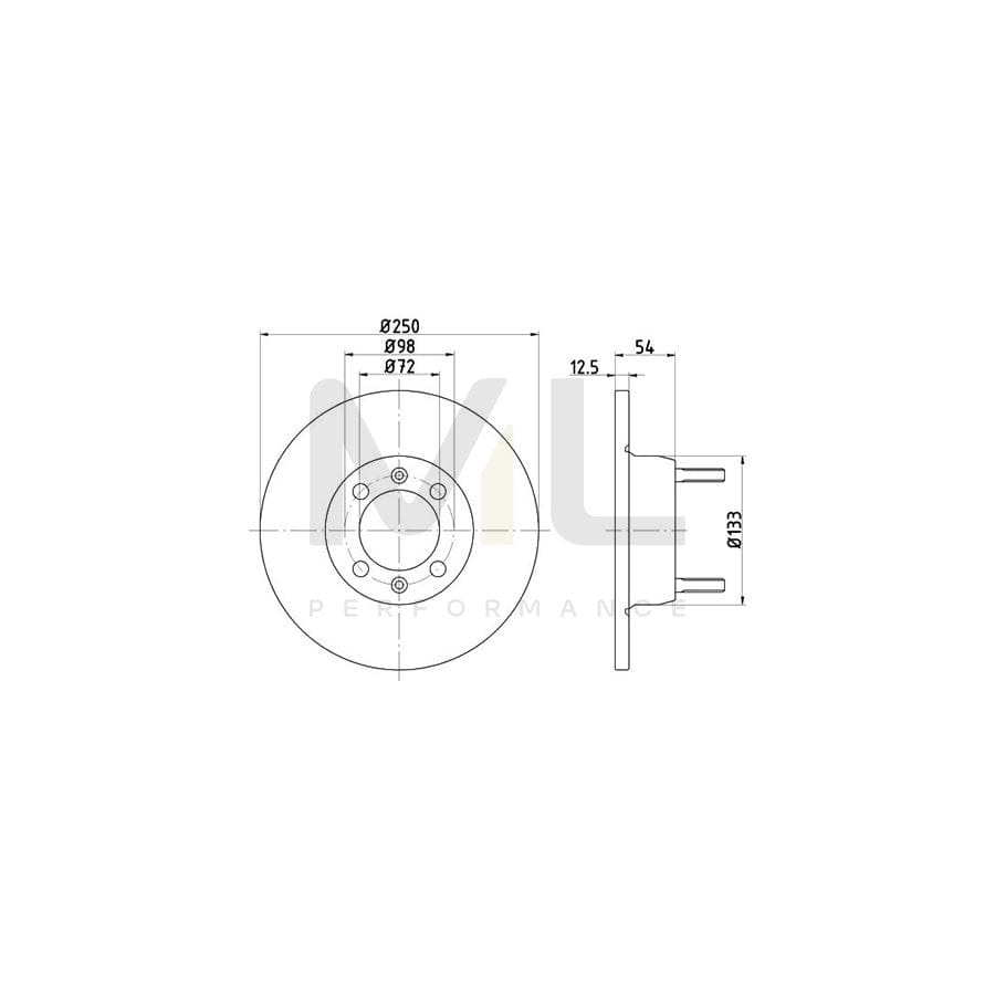 TEXTAR 92013500 Brake Disc Solid, without wheel hub, without wheel studs | ML Performance Car Parts