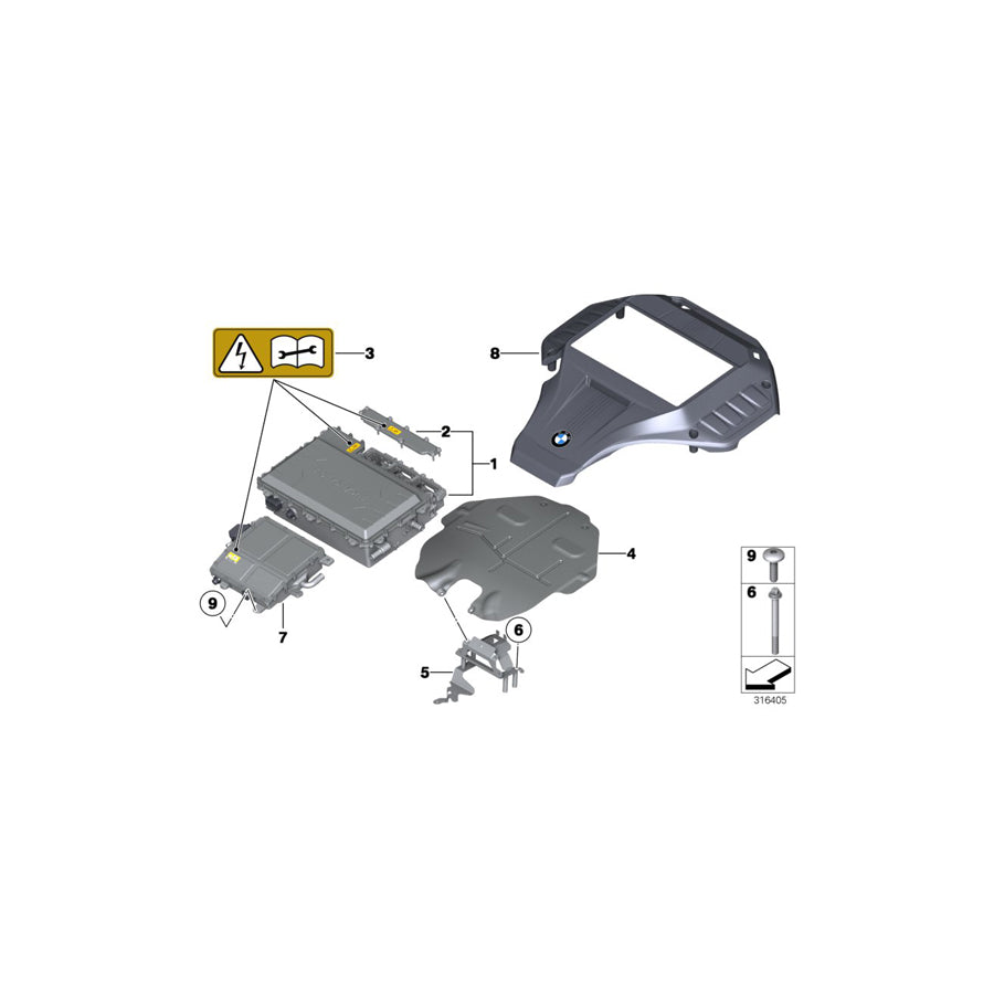 Genuine BMW 12367591648 E72 Cover For Power Electronic Converter (Inc. Hybrid X6) | ML Performance US
