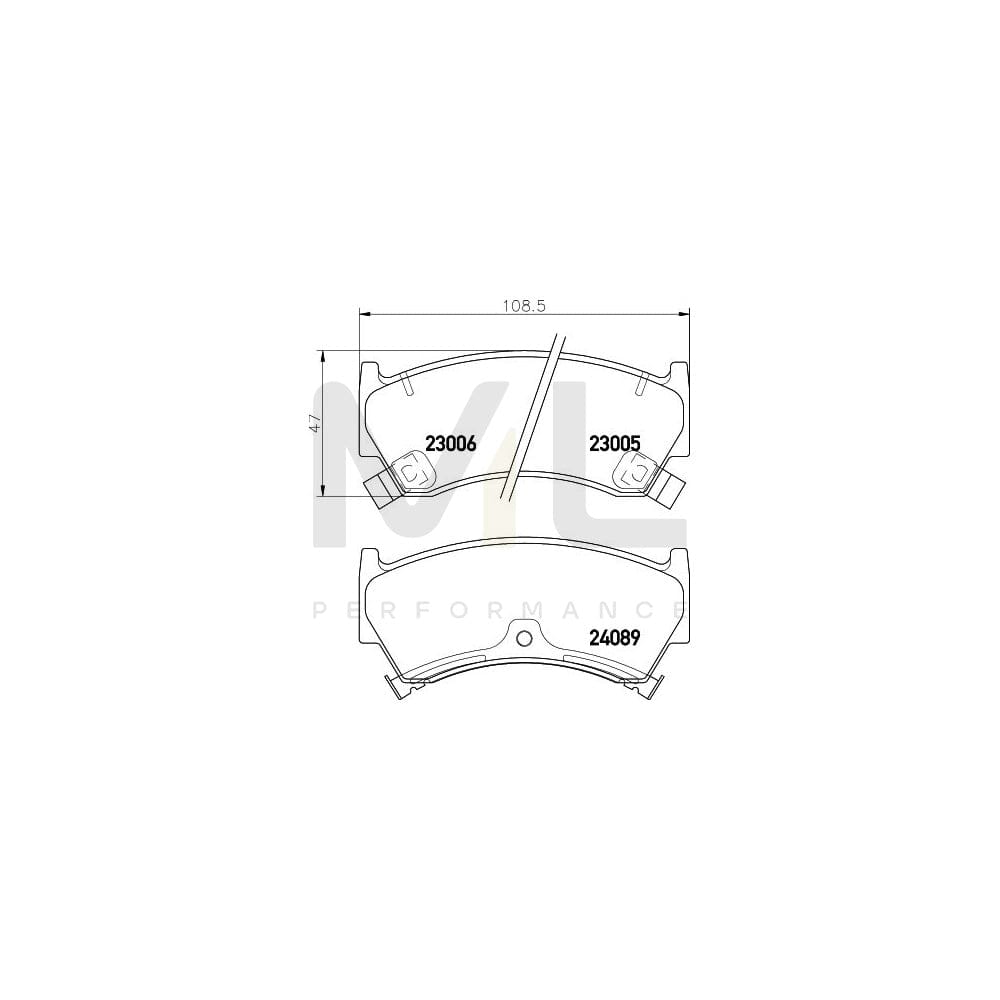 Hella 8DB 355 009-821 Brake Pad Set With Acoustic Wear Warning