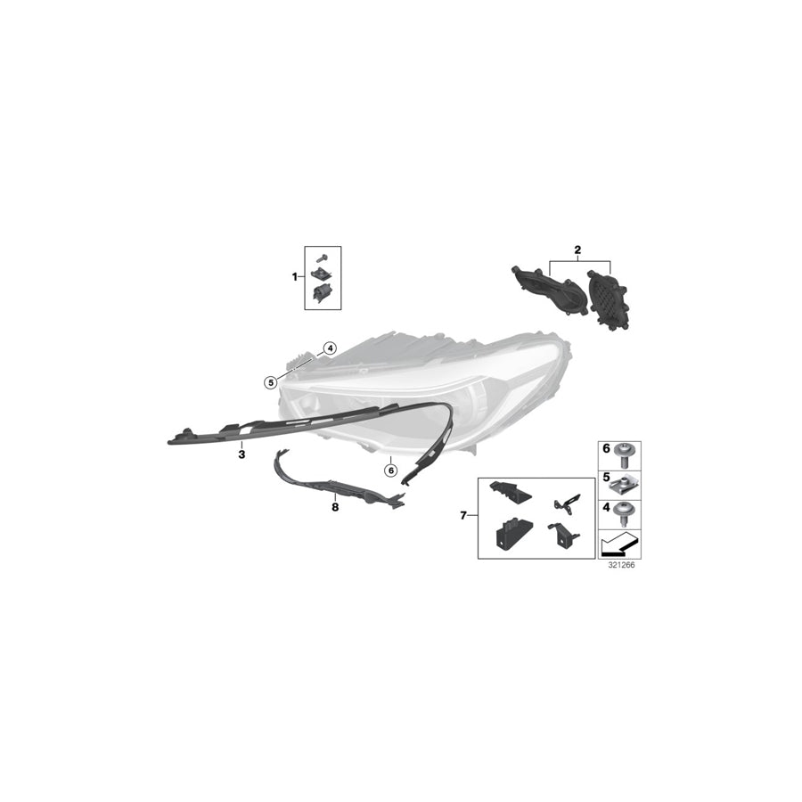 Genuine BMW 63117349293 F07 Guide Rail With Spring, Left (Inc. 528i, 535iX & 535dX) | ML Performance US