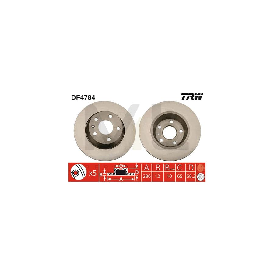 TRW DF4784 Brake Disc for AUDI TT Solid, Painted | ML Performance Car Parts