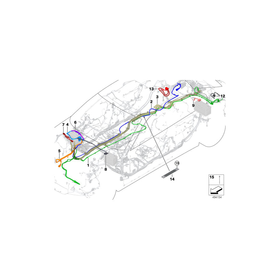 Genuine BMW 61129391170 G12 G15 G30 Wiring Harness Emars Front (Inc. M850iX, 740LdX & M550dX) | ML Performance US Car Parts