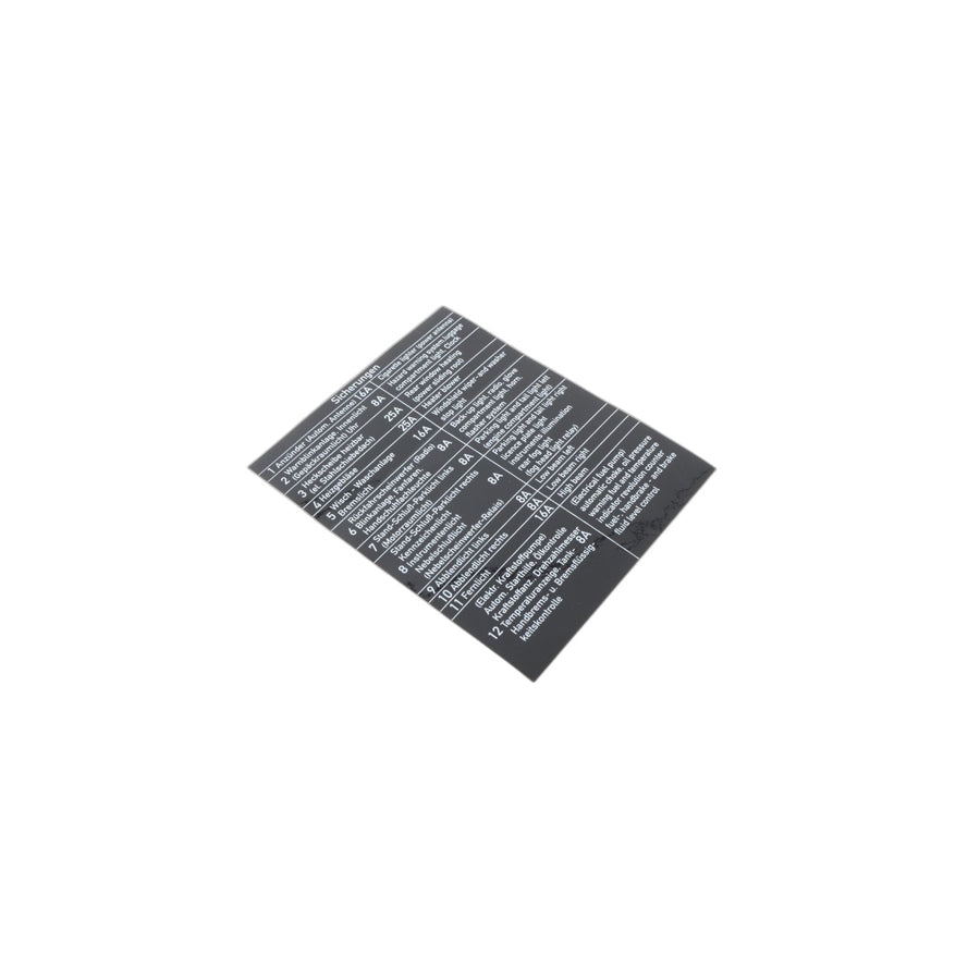 Genuine BMW 51141831599 E12 Label SICHERUNGEN (Inc. 2000tilux) | ML Performance US Car Parts