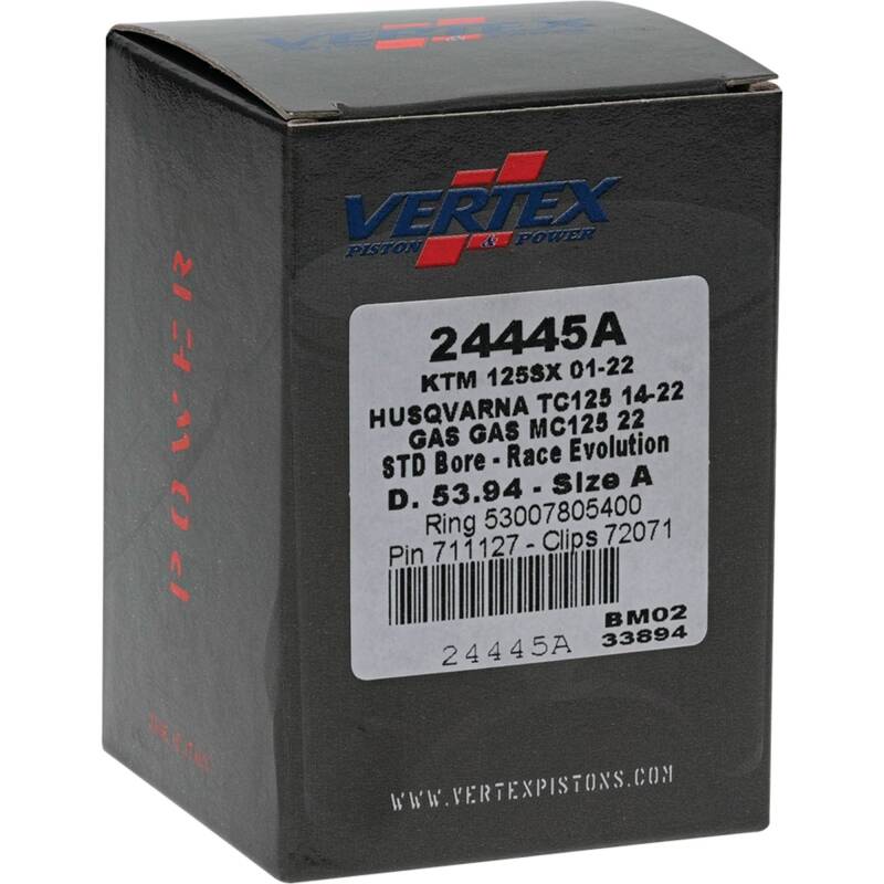 Vertex Pistons Vertex Piston 01-24 KTM 125 SX 125cc Cast Race Evolution Piston Kit
