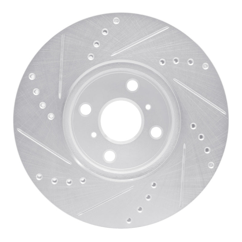 R1 Concepts R1 12-18 Toyota Yaris (USA/Canada) Front Right Drilled & Slotted Silver Brake Rotor