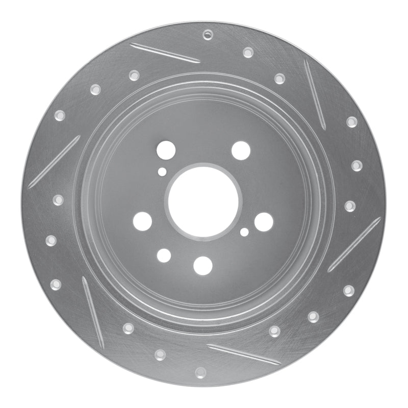 R1 Concepts R1 94-95 Toyota Celica Rear Left Drilled & Slotted Silver Brake Rotor