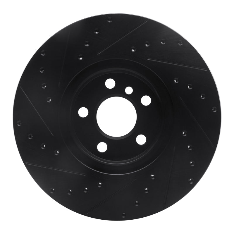 R1 Concepts R1 15-25 BMW 228I xDrive Gran Coupe Front Right Drilled & Slotted Black Brake Rotor
