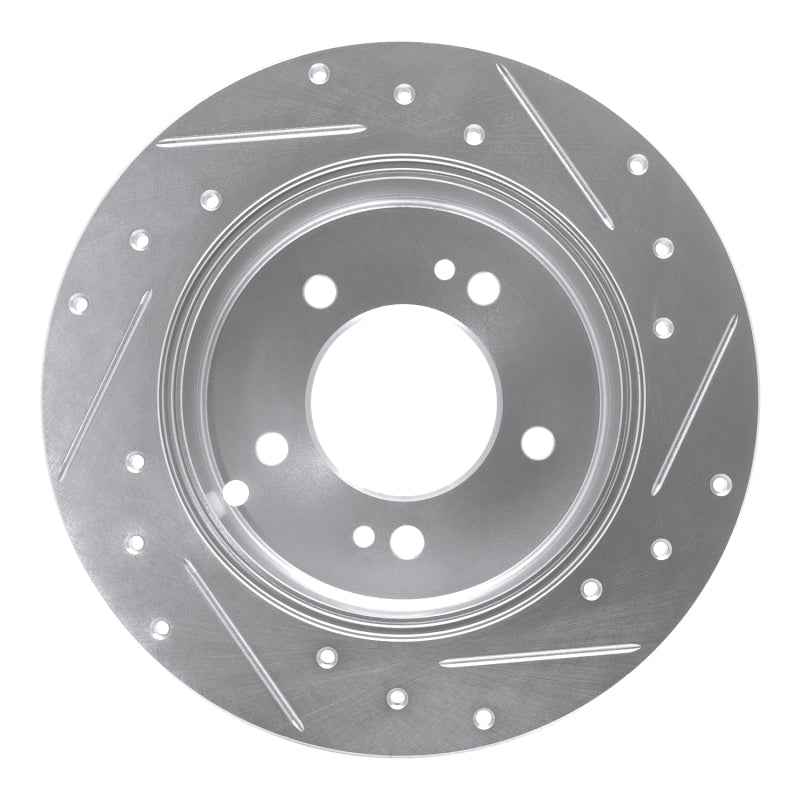 R1 Concepts R1 07-12 Kia Rondo (Canada) Rear Left Drilled & Slotted Silver Brake Rotor