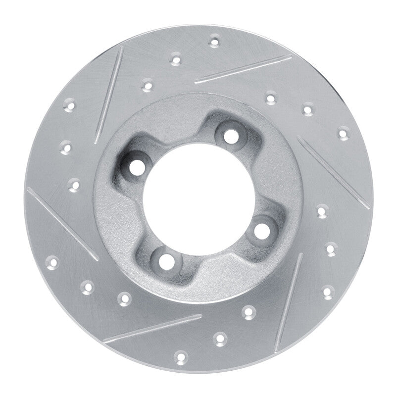 R1 Concepts R1 81-85 Mazda GLC Front Right Drilled & Slotted Silver Brake Rotor
