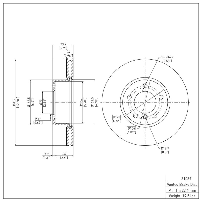 DFC 07-21 BMW 428i Gran Coupe Front Brake Rotor