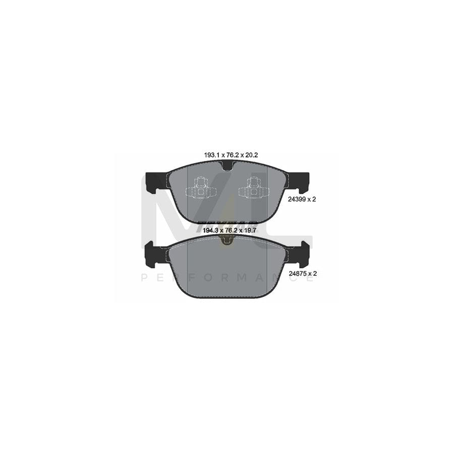 TEXTAR 2439901 Brake pad set not prepared for wear indicator | ML Performance Car Parts