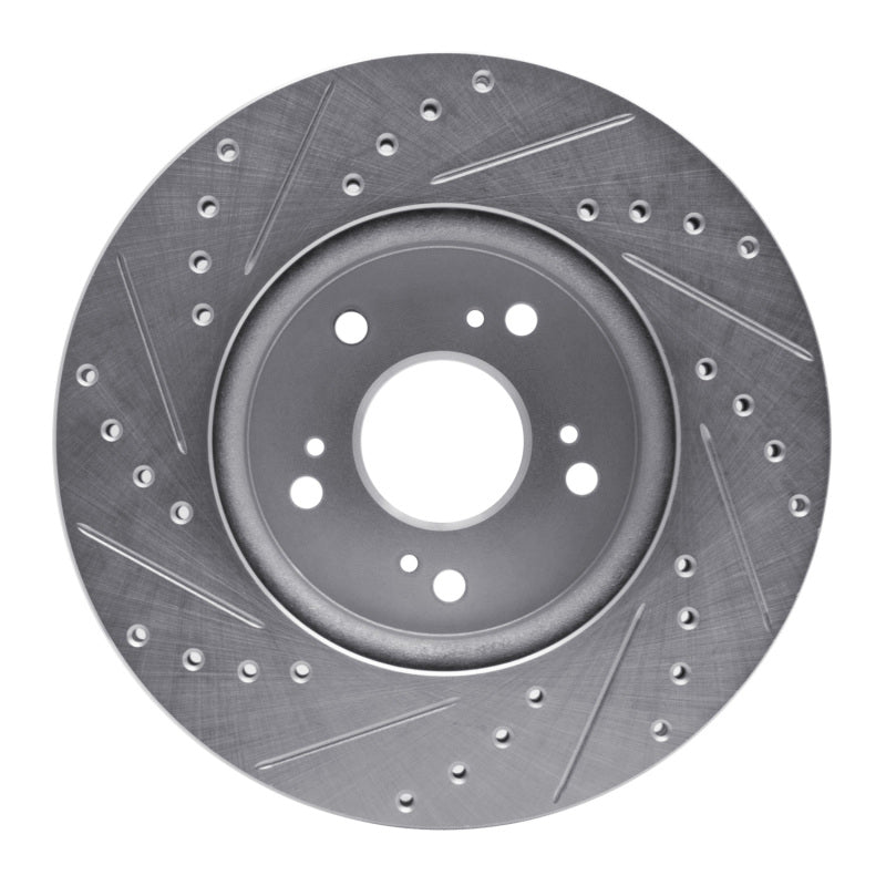 R1 Concepts R1 07-16 Acura RDX Front Right Drilled & Slotted Silver Brake Rotor