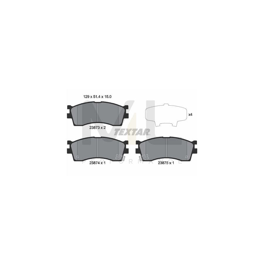 TEXTAR 2387301 Brake pad set with acoustic wear warning | ML Performance Car Parts