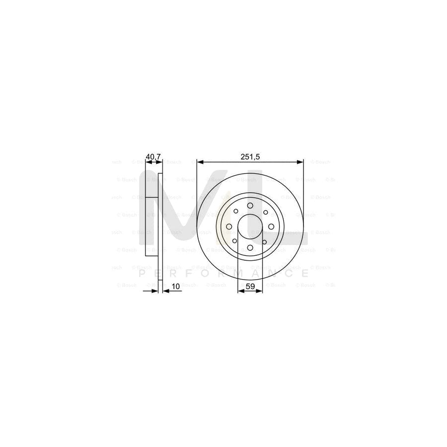 BOSCH 0 986 479 502 Brake Disc for ALFA ROMEO MiTo (955) Solid, Oiled, with bolts/screws | ML Performance Car Parts